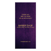 Paars leder in de winkel reclamekaart (Achterkant)