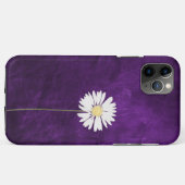 paars leder met madeliefje Case-Mate iPhone case (Achterkant (horizontaal))