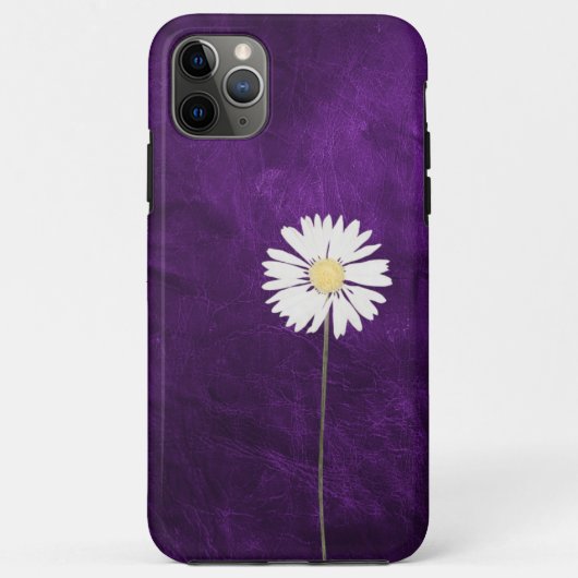 paars leder met madeliefje Case-Mate iPhone case (Achterkant)