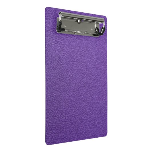 Paars leder mini klembord (Schuin)