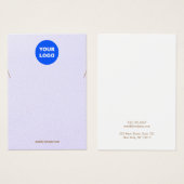 Paars leder Voeg Logo trombocytenscherm toe Visitekaartje (Voorkant /achterkant)