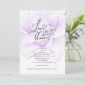 Paars leeft in bloei, Britse doucheuitnodiging Kaart (Staand voorkant)