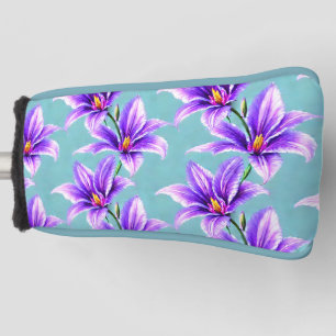 Paars Lelietje-van-dalen patroon Golfheadcover