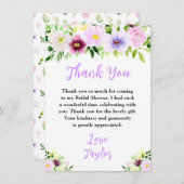 Paars lentekort Vrijgezellenfeest Bedankkaart (Voorkant / Achterkant)