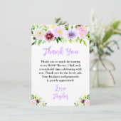 Paars lentekort Vrijgezellenfeest Bedankkaart (Staand voorkant)