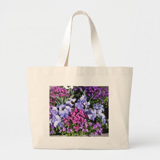 Paars lentevloeren grote tote bag (Voorkant)
