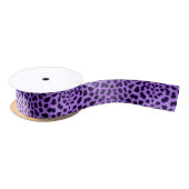 Paars leopard Animal Print Ribbon Satijnen Lint (Spoel)