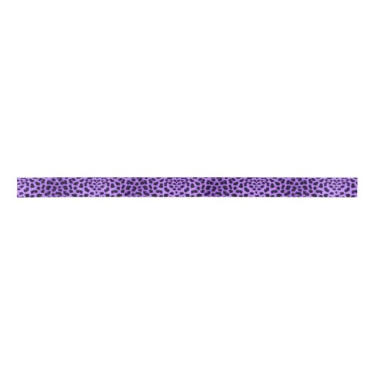 Paars leopard Animal Print Ribbon Satijnen Lint (Voorkant)