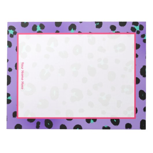 Paars leopard Persoonlijk Notitieblok (Voorkant)