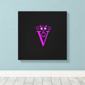 Paars Letter Face Wrapped Canvas (Insitu (Houten vloer))