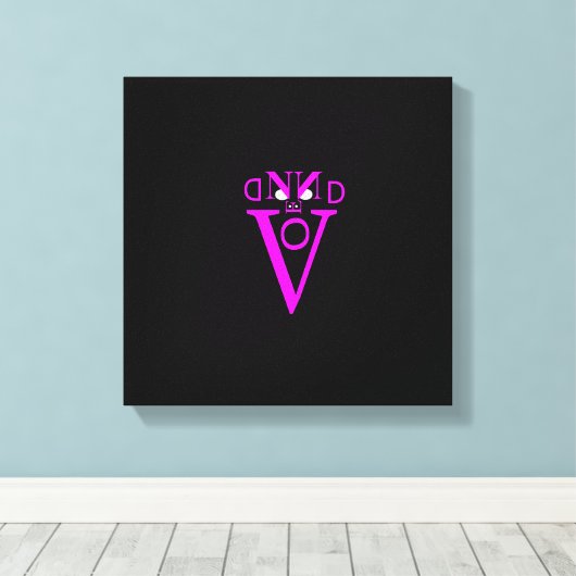 Paars Letter Face Wrapped Canvas (Insitu (Houten vloer))