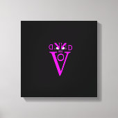 Paars Letter Face Wrapped Canvas (Voorkant)