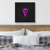 Paars Letter Face Wrapped Canvas Afdruk (Insitu (Slaapkamer))