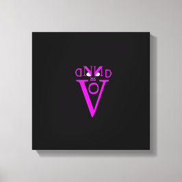 Paars Letter Face Wrapped Canvas Afdruk