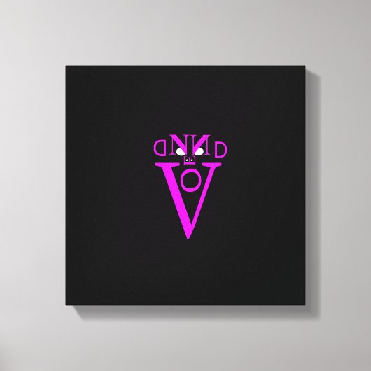 Paars Letter Face Wrapped Canvas Afdruk (Voorkant)