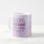 Paars lezen is dromen met open ogen koffiemok (Voorkant links)