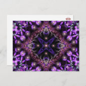 Paars licht fractaal Briefkaart (Voorkant / Achterkant)