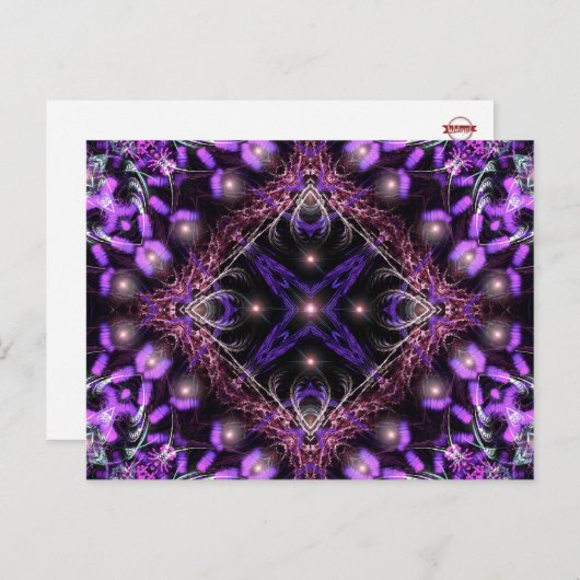 Paars licht fractaal Briefkaart (Voorkant / Achterkant)