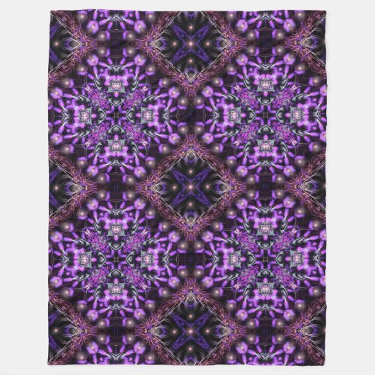 Paars licht fractal tapestammen fleece deken (Voorkant)