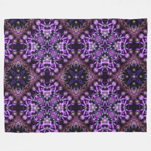 Paars licht fractal tapestammen fleece deken (Voorkant (Horizontaal))