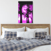 Paars Licht met Silhouet Bomen Canvas Afdruk (Insitu (Slaapkamer))