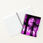 Paars Licht met Silhouet Bomen Notitieboek (Binnen)