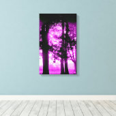 Paars Licht met Silhouette Trees Canvas (Insitu (Houten vloer))