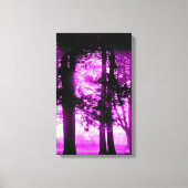 Paars Licht met Silhouette Trees Canvas (Voorkant)