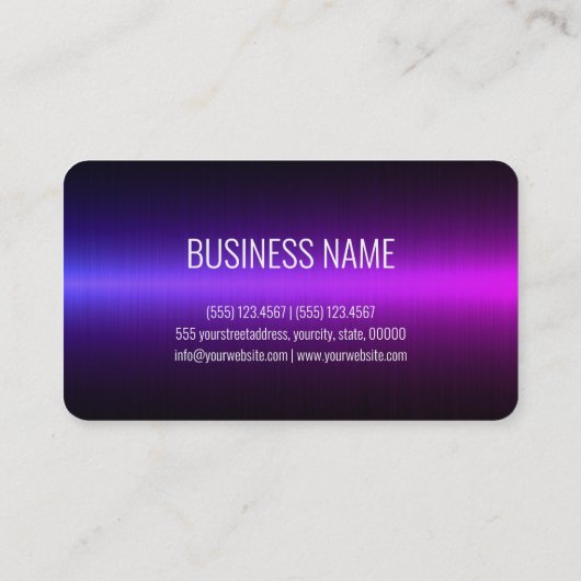 Paars licht Roestvrij staal Visitekaartje (Achterkant)