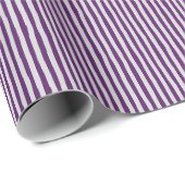 Paars & Lichtgrijze Scheve Strepen Cadeaupapier (Rol Hoek)
