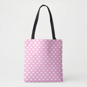 Paars lichtroze en wit tote bag