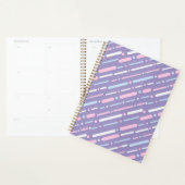 Paars Lijn Patroon Planner (Display)