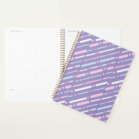 Paars Lijn Patroon Planner (Display)