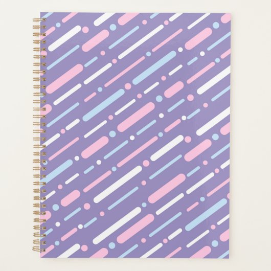 Paars Lijn Patroon Planner (Voorkant)