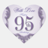 Paars  Lijst 95e verjaardag Harde Sticker (Voorkant)