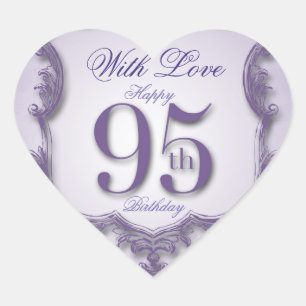 Paars  Lijst 95e verjaardag Harde Sticker