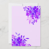 Paars lijst boho floral vrijgezellenfeest kaart (Achterkant)