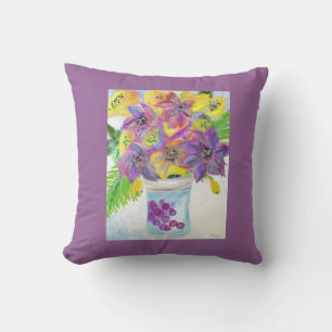 Paars Lijst Bouquet van Purple Flowers Kussen