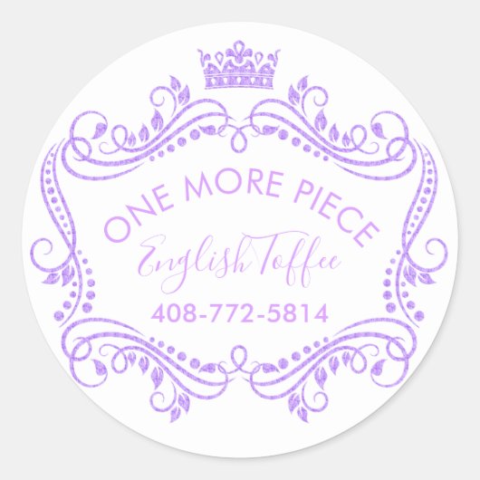 Paars Lijst met kuit en kruipen Ronde Sticker (Voorkant)