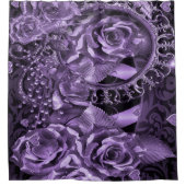 Paars Lijst Modern Elegant Douchegordijn (Voorkant)