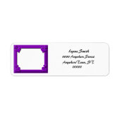 Paars Lijst monogram Etiket (Voorkant)