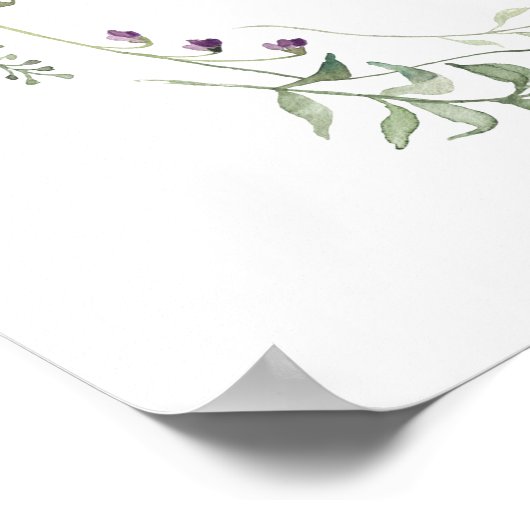 Paars Lijst van wilde bloemen Welkomstteken Poster (Hoek)