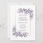 Paars lijst vrijgezellenfeest kaart (Voorkant)