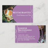 Paars Lila aangepast restaurantrestaurant voor fot Visitekaartje (Voorkant / Achterkant)