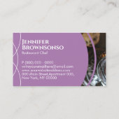 Paars Lila aangepast restaurantrestaurant voor fot Visitekaartje (Achterkant)