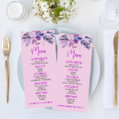 Paars Lila Baby shower menu