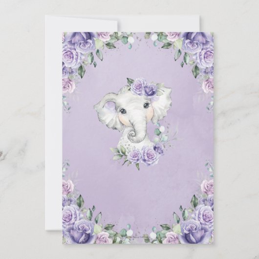 Paars Lila Baby shower met klauw Kaart (Achterkant)