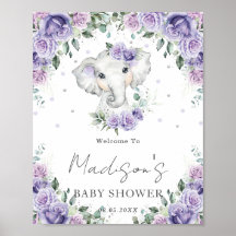 Paars Lila Baby shower met klauw