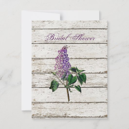 paars lila bruiloft met witgewassen schuur kaart (Voorkant)