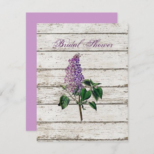paars lila bruiloft met  witgewassen schuur kaart (Voorkant / Achterkant)